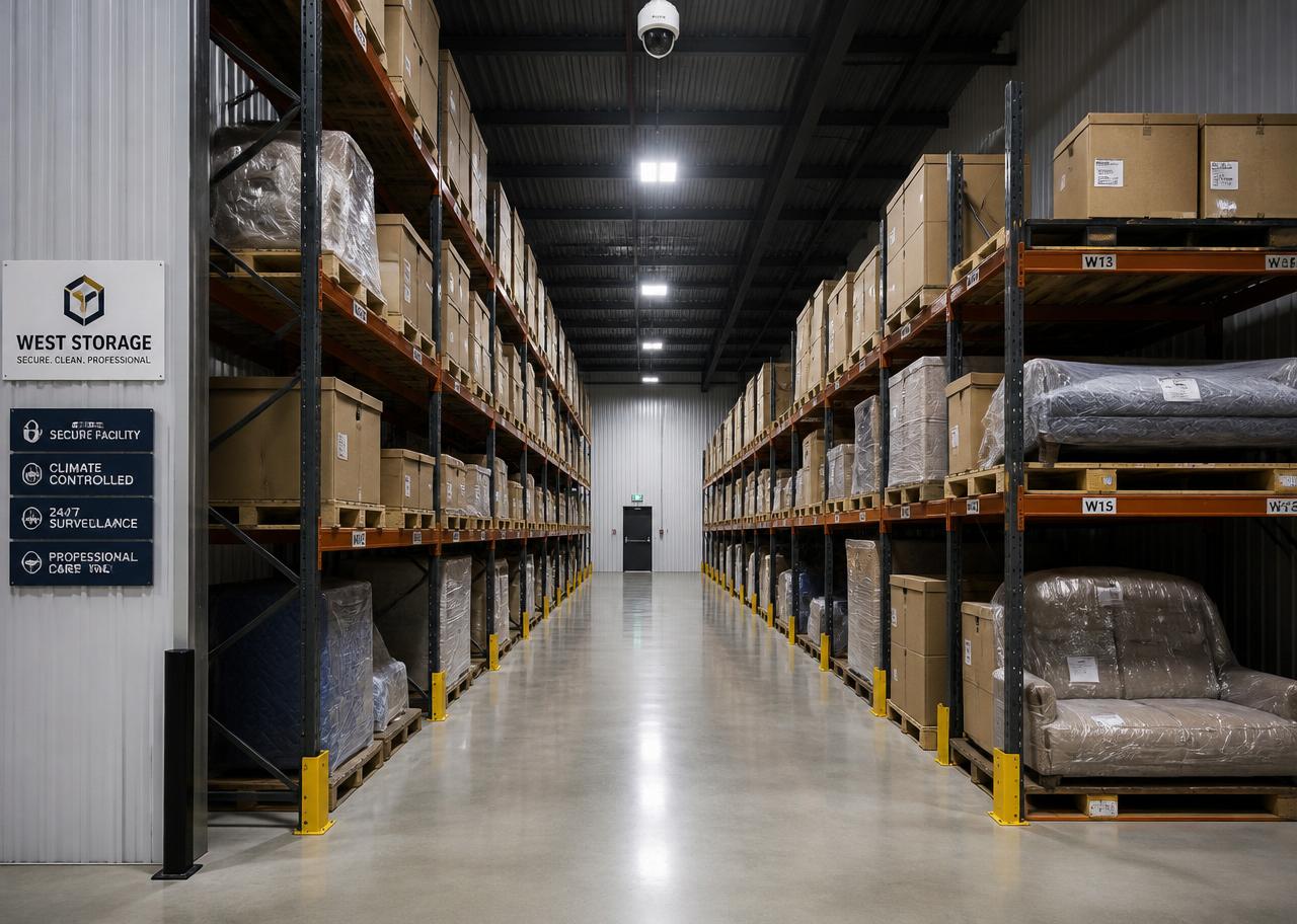 Interior de la bodega KUBI-K en San Luis Potosí con racks, cámaras y control de acceso
